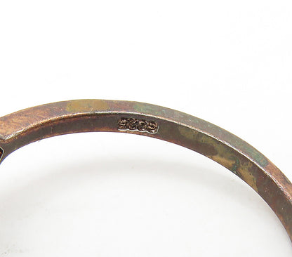 925 Sterling Silver  Vintage Cubic Zirconia Eye Motif Band Ring Sz 8  RG15823