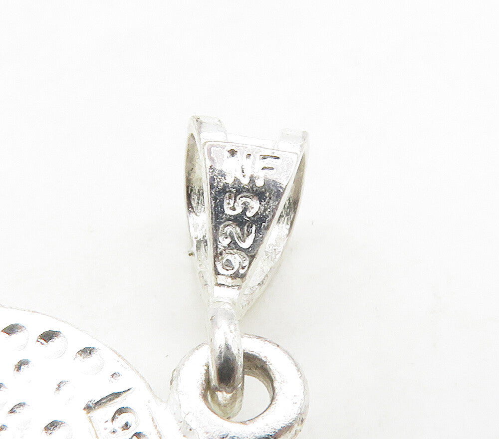 925 Sterling Silver  Shiny Polished Open Swirl Love Heart Pendant  PT12856