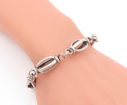 925 Sterling Silver Vintage Bracelet Open Cutout Bead Design  BT11020