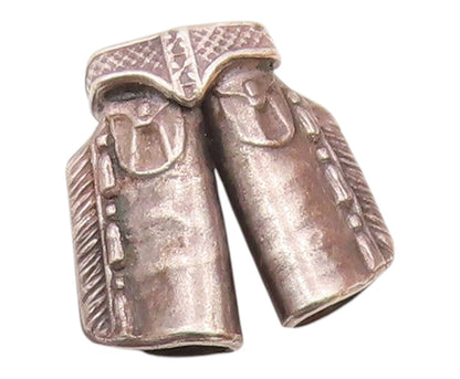 SOUTHWESTERN 925 Silver Vintage Etched Cowboy Chaps Charm Pendant PT21677