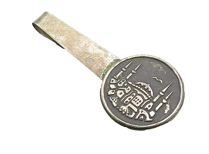 925 Sterling Silver  Vintage Antique Oxidized Taj Mahal Tie Clip  TR1297