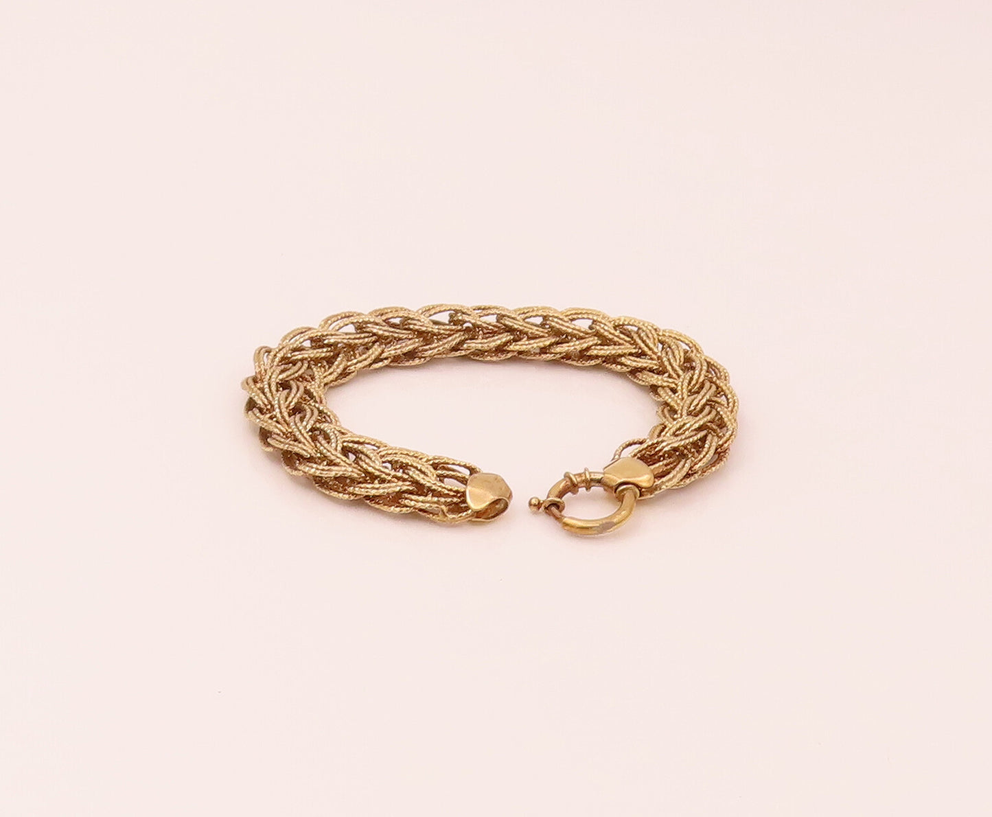 925 Sterling Silver  Vintage Gold Plated Braided Threads Bracelet  BT9801