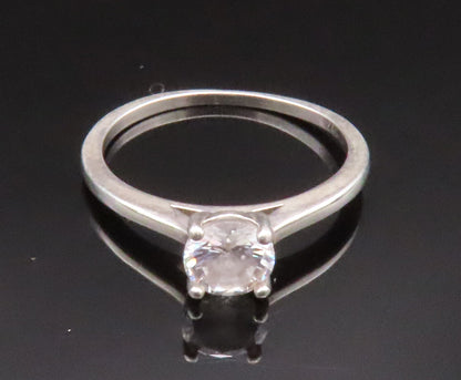 925 Sterling Silver  Vintage Minimalist Cubic Zirconia Ring Sz 8.5  RG25080