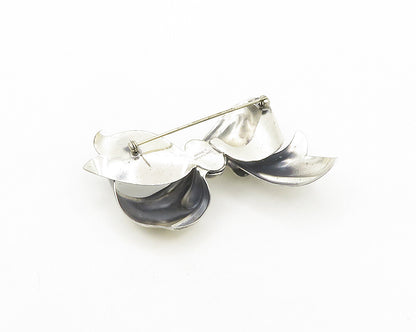 MONET 925 Sterling Silver Vintage Rare Shiny Bow Tied Ribbon Brooch Pin BP7588