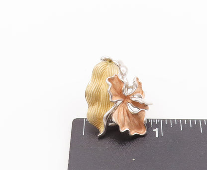 925 Sterling Silver Vintage Earrings ROSS SIMONS Dried Fall Leaves  EG12864