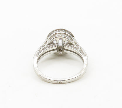 925 Sterling Silver  Sparkling Cubic Zirconia Dome Band Ring Sz 7  RG16359