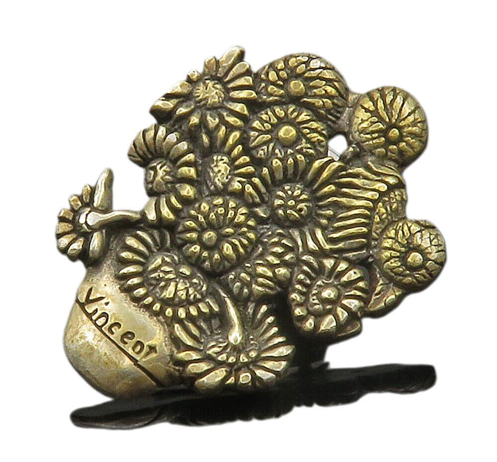 H&H DEMATTEO 925 Sterling Silver  Vintage Flower Bouquet Lapel Pin  TR2114