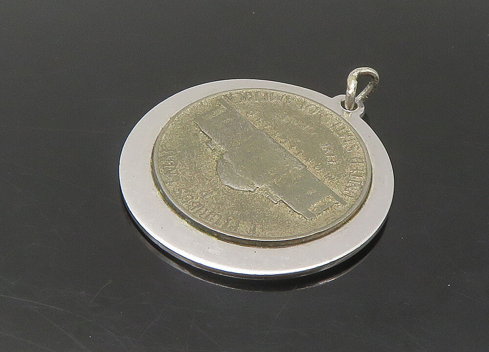 925 Sterling Silver  Vintage United States Nickel Coin Pendant  PT18176