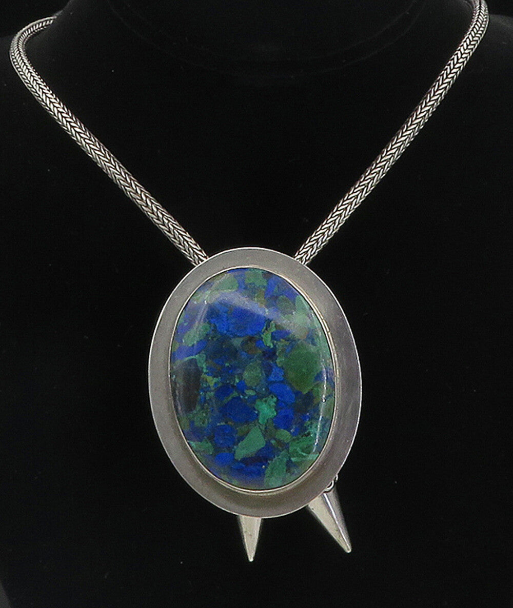 BALI 925 Sterling Silver Vintage Large Gemstone Wheat Chain Necklace NE1619