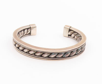 925 Sterling Silver Vintage Bracelet BALI Classic Twisted Rope Cuff  BT11647