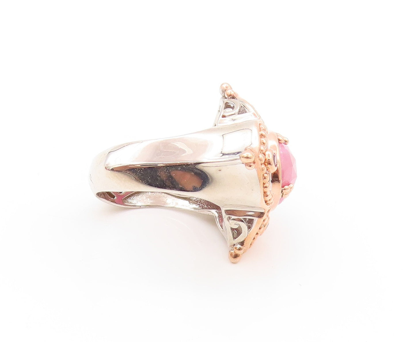 925 Sterling Silver Vintage Ring MICHAEL VALITUTTI Gemstone & CZ  Sz 8  RG32878