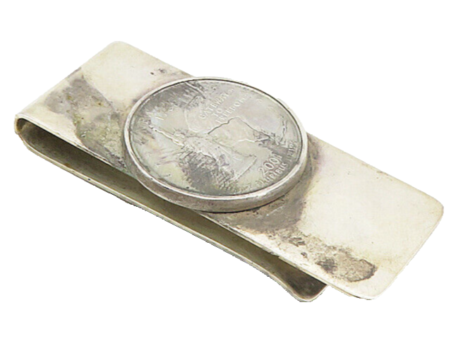 925 Sterling Silver  Vintage Coin United States Coin Money Clip  TR1519