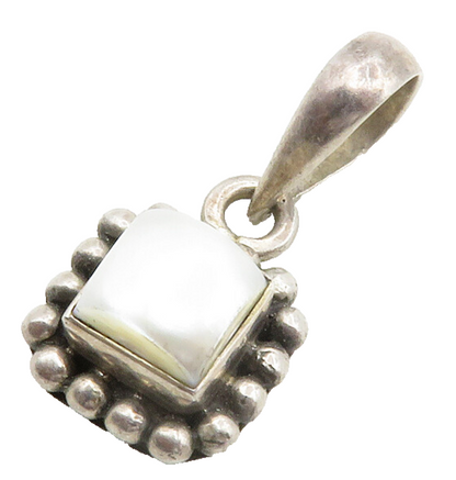 SILPADA 925 Sterling Silver  Vintage Bubble Border Pearl Pendant  PT10589