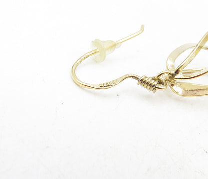 925 Sterling Silver  Shiny Gold Plated Cage Design Dangle Earrings  EG4664