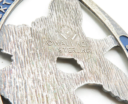 WALLACE 925 Sterling Silver  Vintage Peace On Earth 1972 Doves Pendant  PT7173