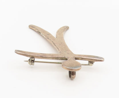 GUNN TRIGERE 925 Sterling Silver Vintage Modernist Figure Brooch Pin BP10128