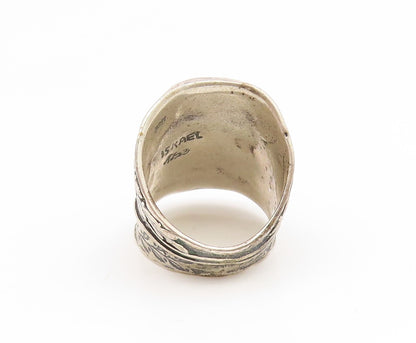 925 Sterling Silver Vintage Ring ISRAEL Engraved Floral Band  Sz 6.5  RG35293