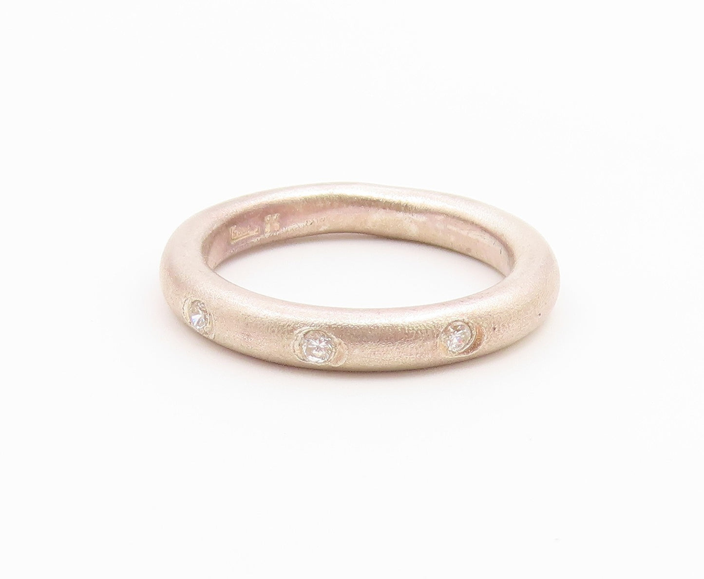 925 Sterling Silver Vintage Ring Minimalist Flush Set CZ Band  Sz 10  RG36825