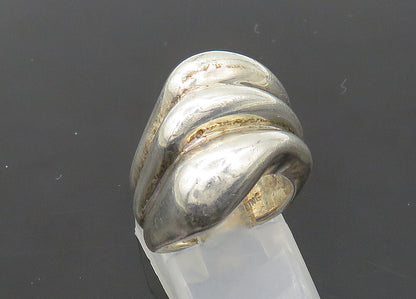JM 925 Sterling Silver  Vintage Shiny Fluted Dome Band Ring Sz 5  RG21241