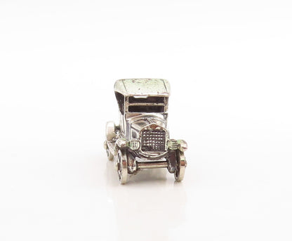 925 Sterling Silver Vintage Pendant Dark Tone Cutout Old Car Charm  PT23720