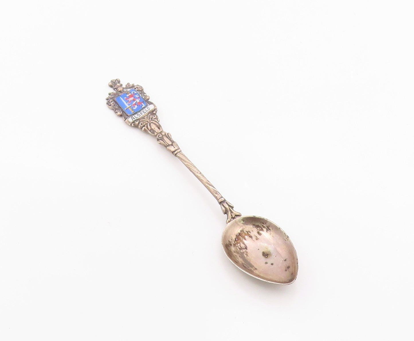 925 Sterling Silver  Vintage Enamel Alsfeld Germany Espresso Spoon  TR1599