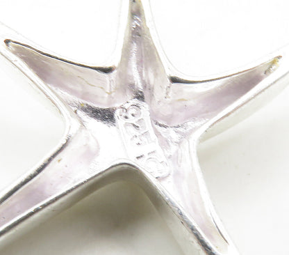 925 Sterling Silver  Shiny Polished Star Fish Motif Pendant  PT12914