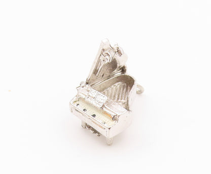 925 Sterling Silver  Vintage Shiny Petite Grand Piano Pendant (OPENS)  PT16411