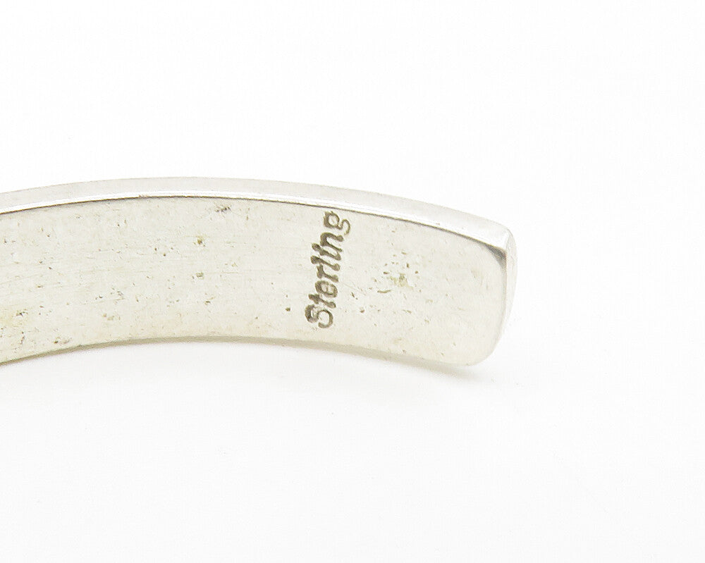 NAVAJO 925 Sterling Silver  Vintage Oxidized Pattern Cuff Bracelet  BT5267