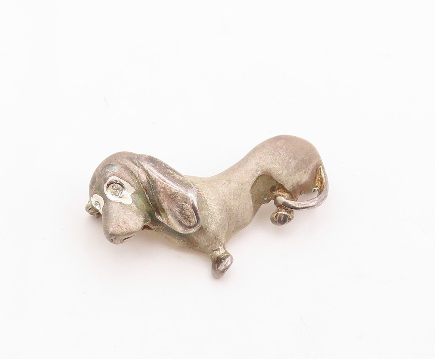925 Sterling Silver Vintage Brooch Pin Solid Cutout Small Dog  BP11293
