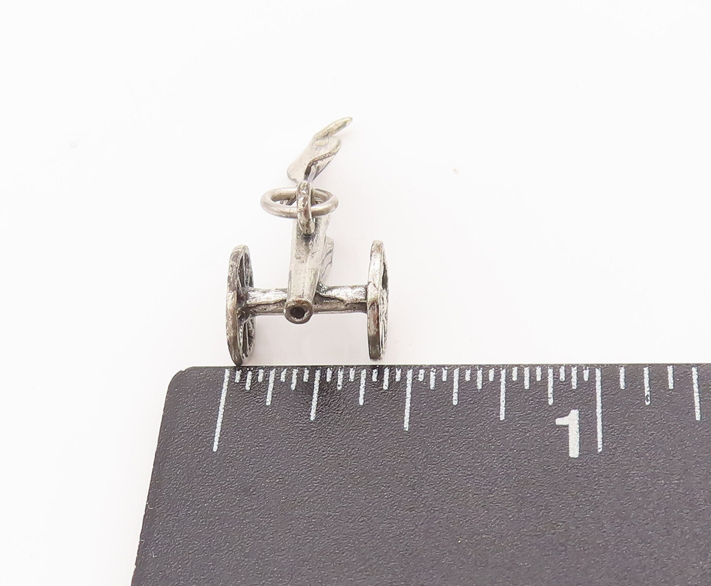 925 Sterling Silver Vintage Pendant Solid 3D Carved Mini Volley Gun  PT22760