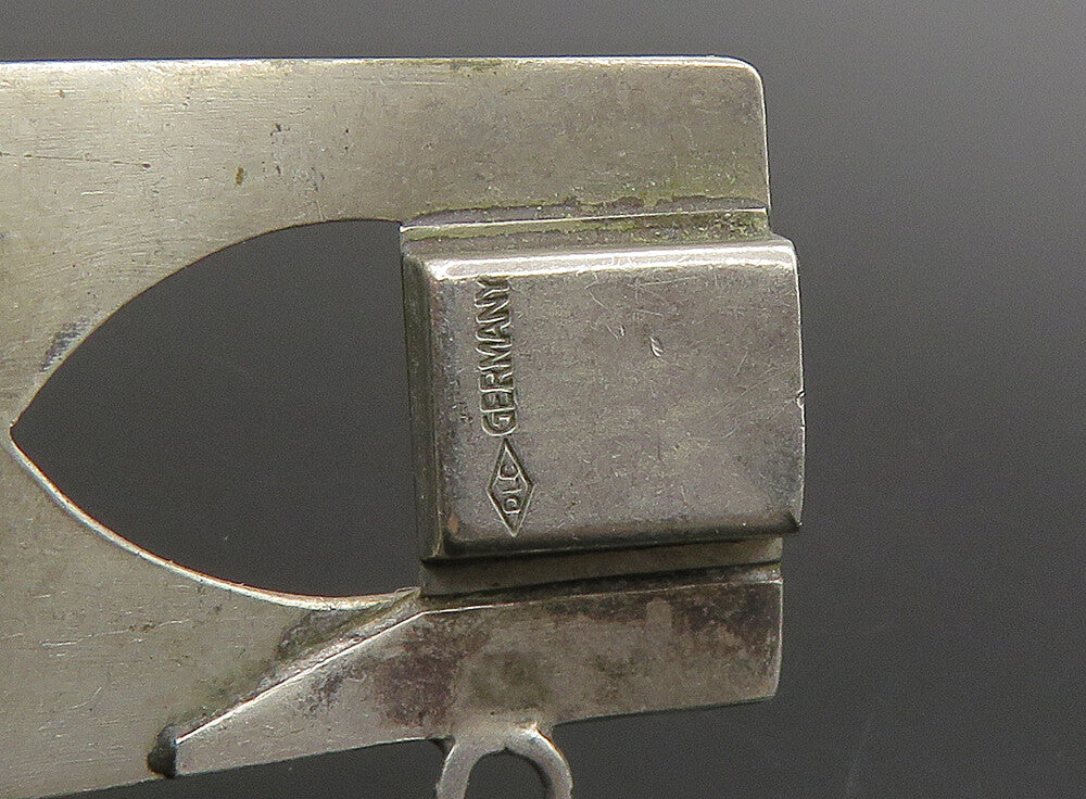 GERMANY 925 Silver  Vintage Black Onyx Square Hinge Chain Bracelet  BT9227