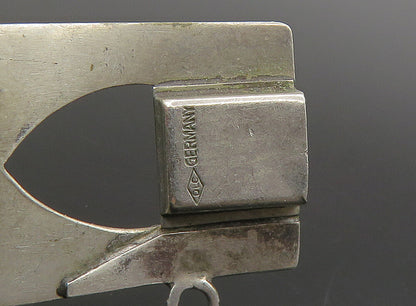 GERMANY 925 Silver  Vintage Black Onyx Square Hinge Chain Bracelet  BT9227