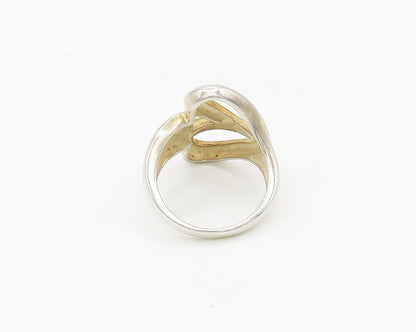 925 Sterling Silver  Vintage Shiny Open Love Heart Band Ring Sz 7  RG18448