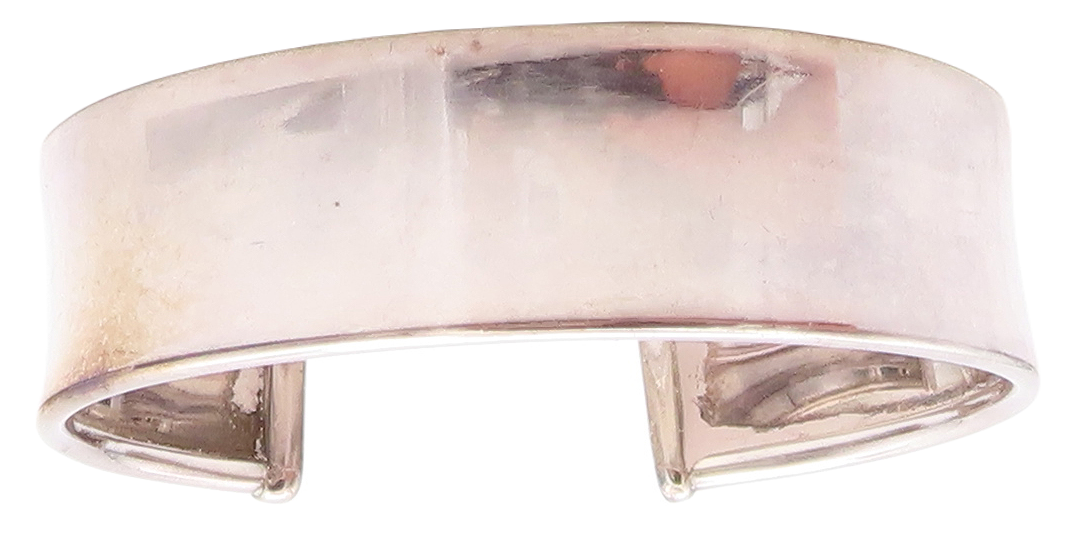 925 Sterling Silver  Vintage Dark Tone Minimalist Shiny Cuff Bracelet  BT2569