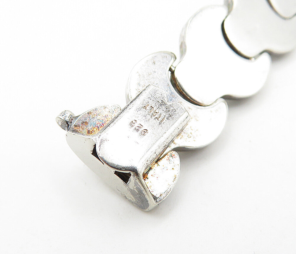 925 Sterling Silver  Vintage Shiny Wrench Hinge Link Chain Bracelet  BT1661