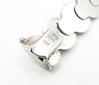 925 Sterling Silver  Vintage Shiny Wrench Hinge Link Chain Bracelet  BT1661