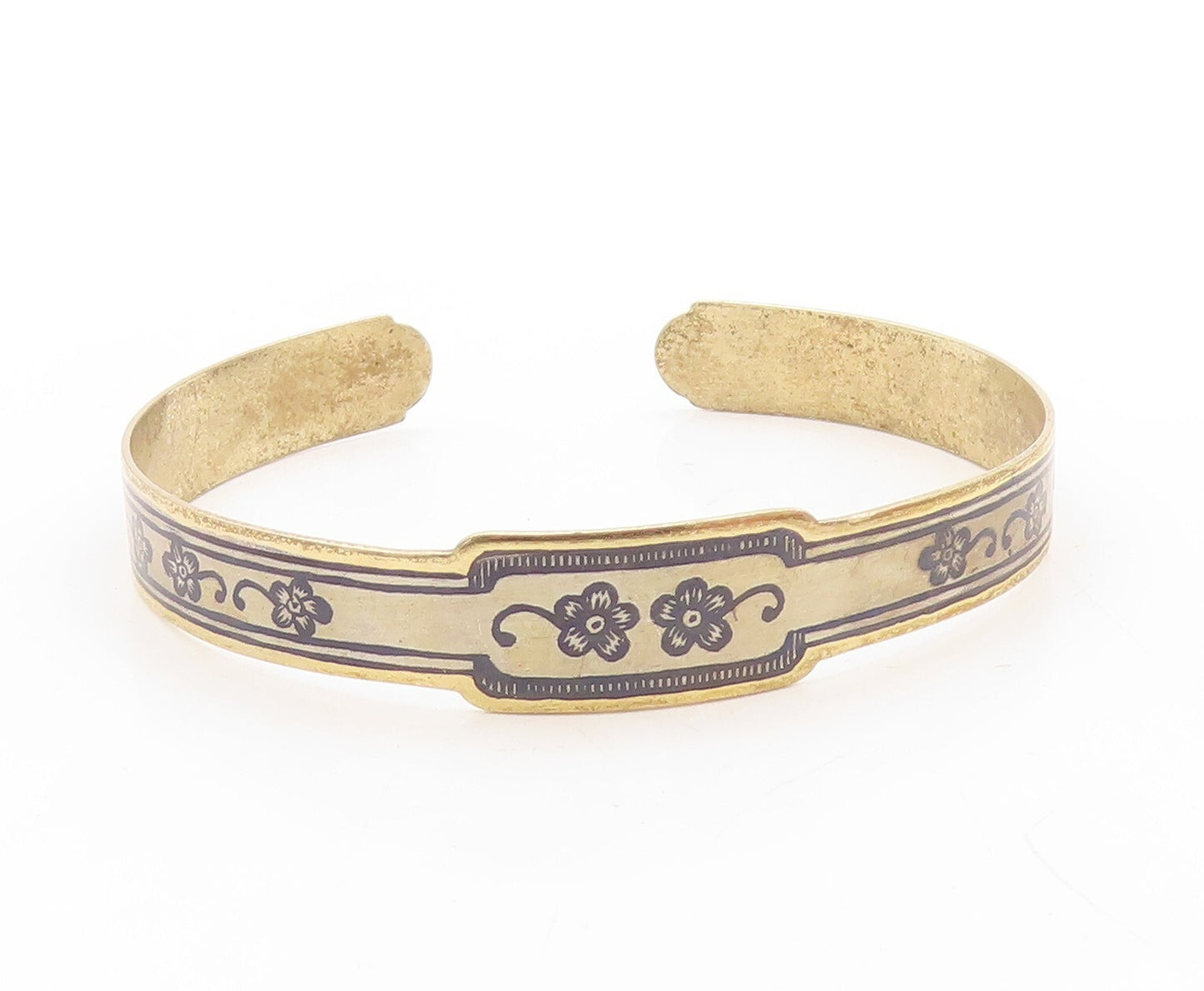 925 Sterling Silver Vintage Bracelet EAST EUROPE Floral Design Etched   BT10899