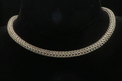 925 Sterling Silver  Vintage Shiny Minimalist Wheat Link Chain Necklace NE2427