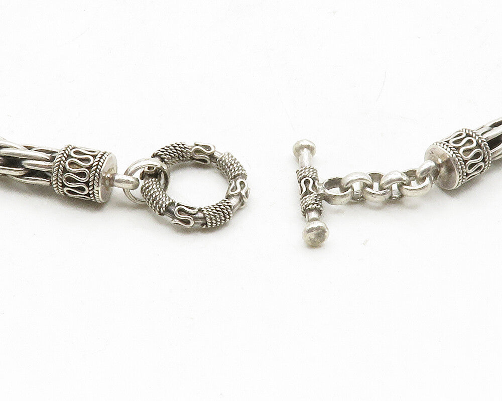 925 Sterling Silver  Vintage Rope Twist Swirl Detail Chain Necklace  NE2229