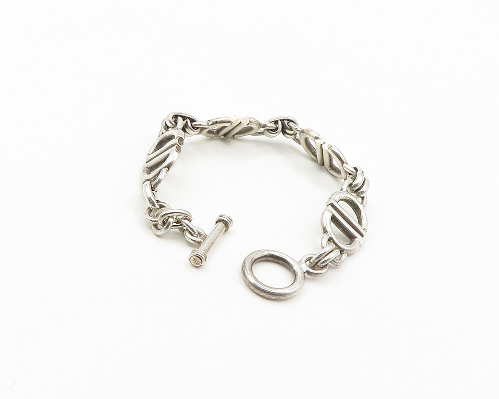 925 Sterling Silver  Vintage Shiny Smooth Anchor  Link Chain Bracelet  BT7722