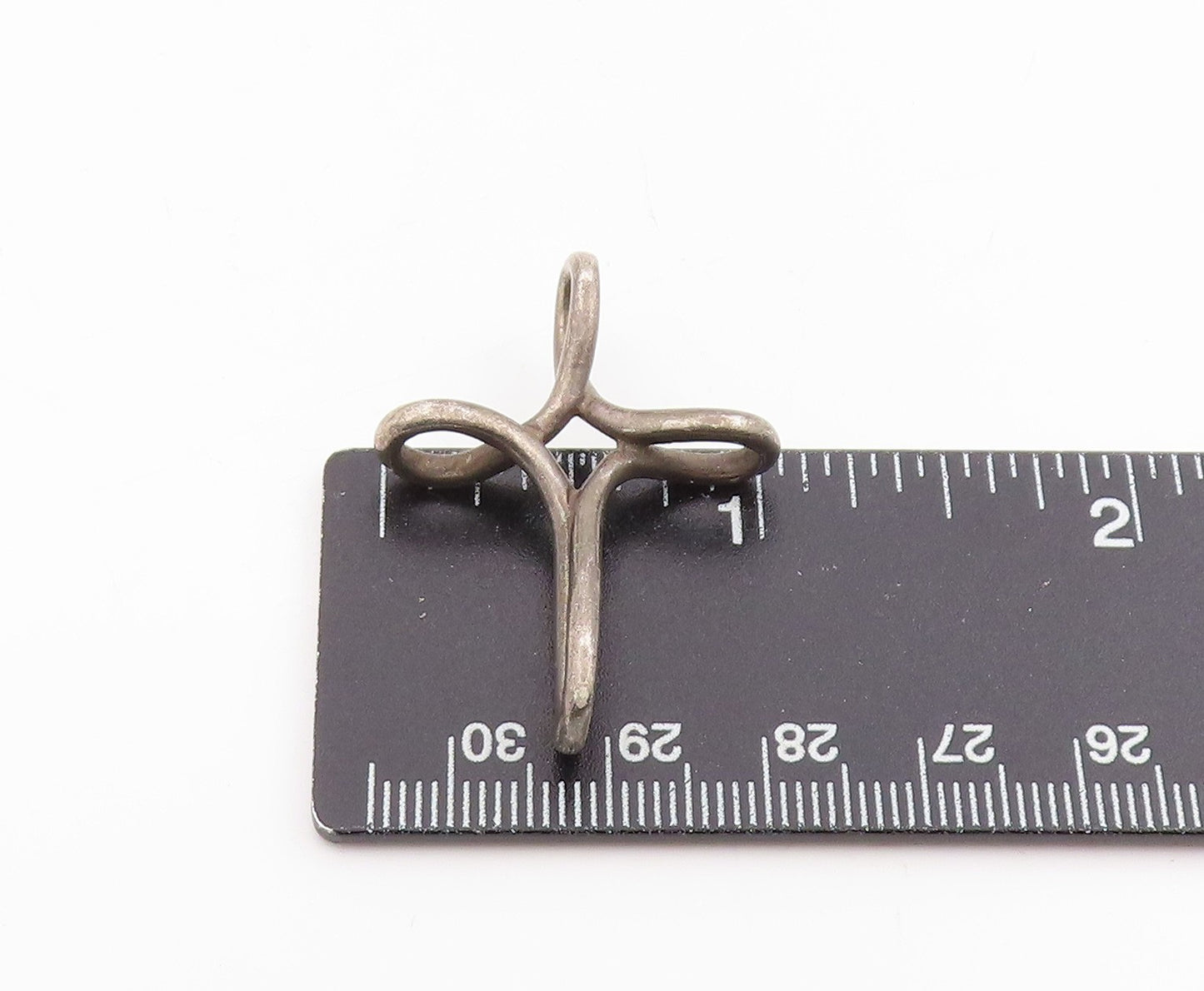 925 Sterling Silver Vintage Pendant Dark Tone Twisted Religious Cross  PT25271