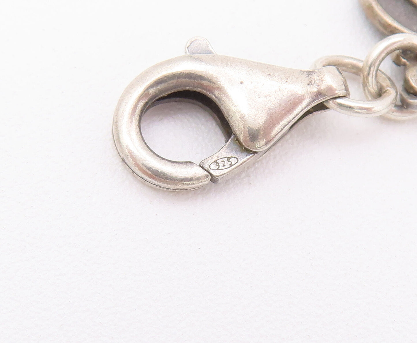 925 Sterling Silver Vintage Necklace SILPADA Etched Circular Chanie Glass NE4237