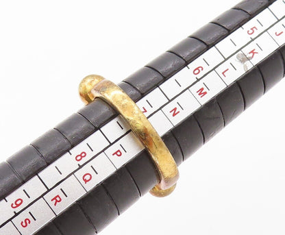 925 Sterling Silver Vintage Ring Gold Plated Designer Onyx Bead  Sz 7  RG30317