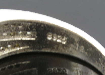925 Sterling Silver  Vintage Cubic Zirconia Square Band Ring Sz 11.5  RG19975