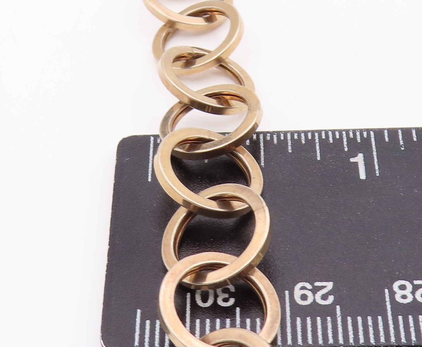 925 Sterling Silver Vintage Necklace Gold Plated Interlinked Cutout Rings NE4432