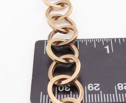 925 Sterling Silver Vintage Necklace Gold Plated Interlinked Cutout Rings NE4432
