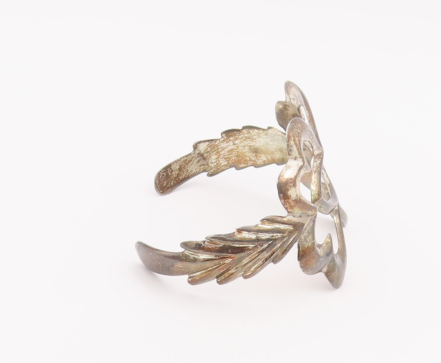 925 Sterling Silver Vintage Bracelet Southwestern Floral Cutout Cuff BT10381