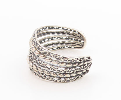 925 Sterling Silver Vintage Bracelet CAROLYN POLLACK Floral Bands Cuff  BT11335