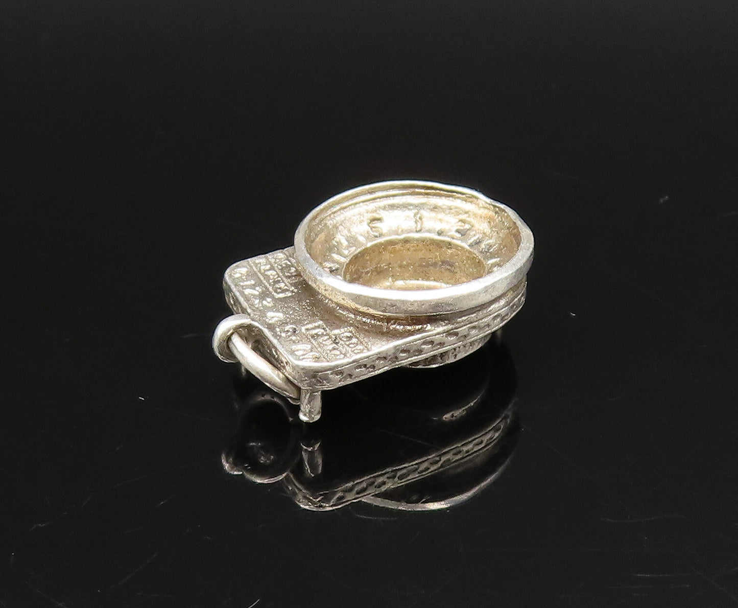 925 Sterling Silver  Vintage Roulette Game Wheel Table Pendant  PT21197