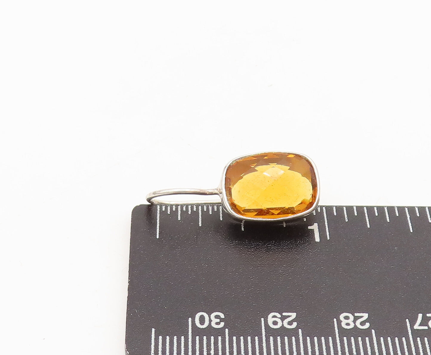 KARIBOU 925 Silver  Vintage Minimalist Rectangular Amber Earrings  EG12616